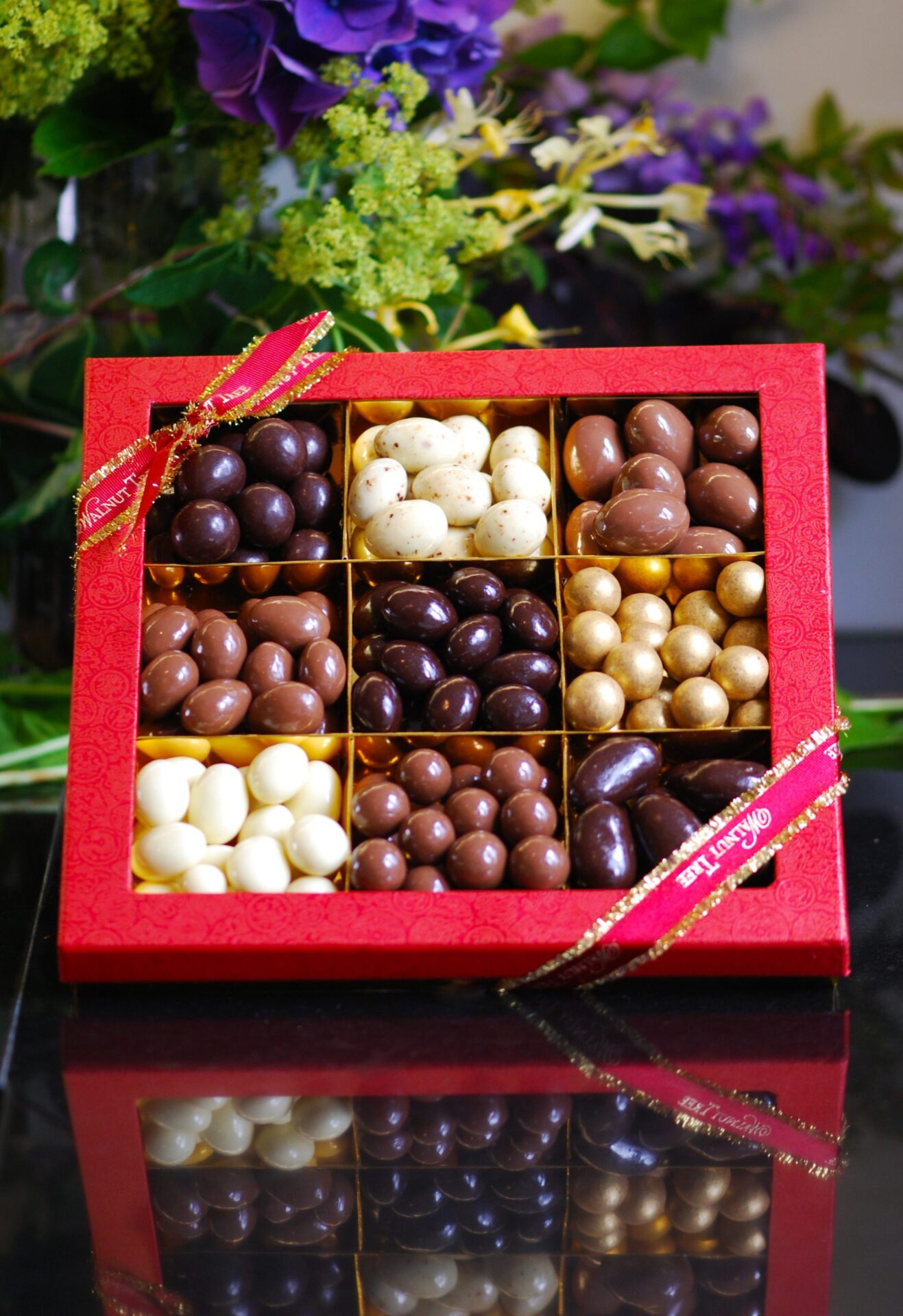 Chocolate Covered Nut Box In Milk Dark And White Chocolate