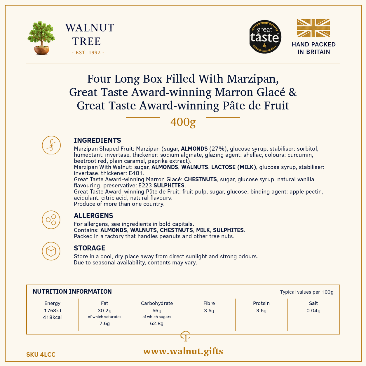 Award-Winning Pâte de Fruit, Marron Glacé & Marzipan Gift Box